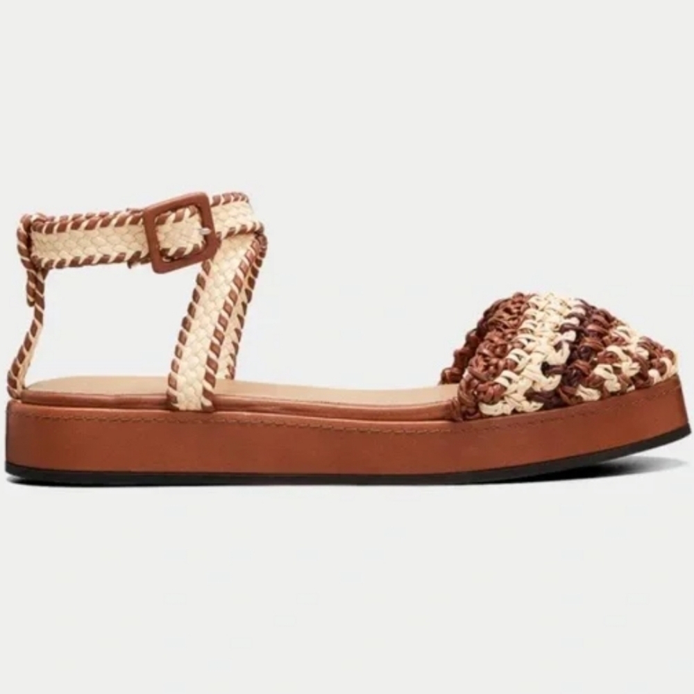 Ulla Johnson Polonio Crochet Lambskin Flatform Sandals NWOT
